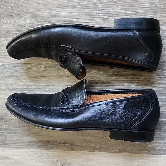 Moreschi Black Leather Men's Slip-On Loafers - Picture 8 of 16